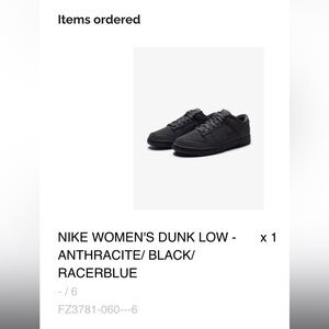 nike dunk lows women’s size 6